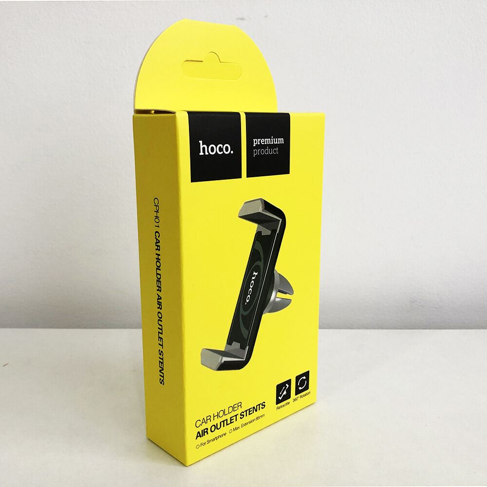 Автодержатель для телефону Hoco CPH01 Mobile Holder for car outlet. Колір чорний