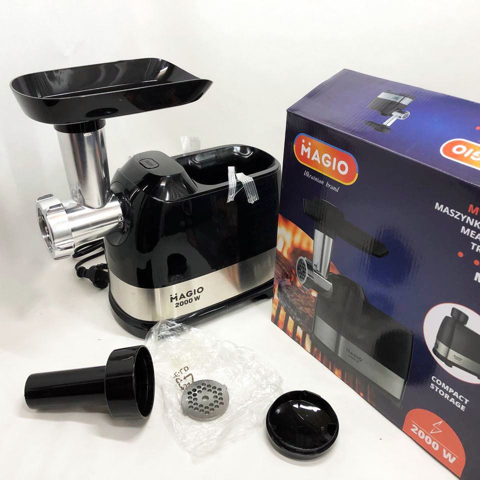 М'ясорубка MAGIO MG-267 2000 Вт, м'ясорубка для дому, м'ясорубка для овочів, електром'ясорубка для дому