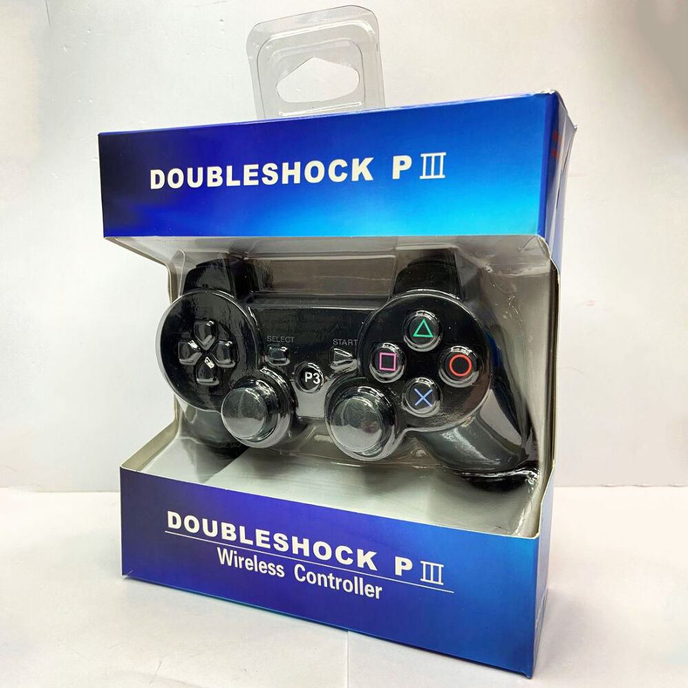 Бездротовий ігровий геймпад Doubleshock PS3/PC акумуляторний джойстик з функцією вібрації. Колір: чорний
