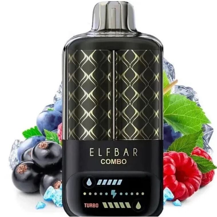 ELF BAR COMBO 25000. Перемикання смаків. Смородина Малина / Виноград (Blackcurrant Raspberry / Grape)