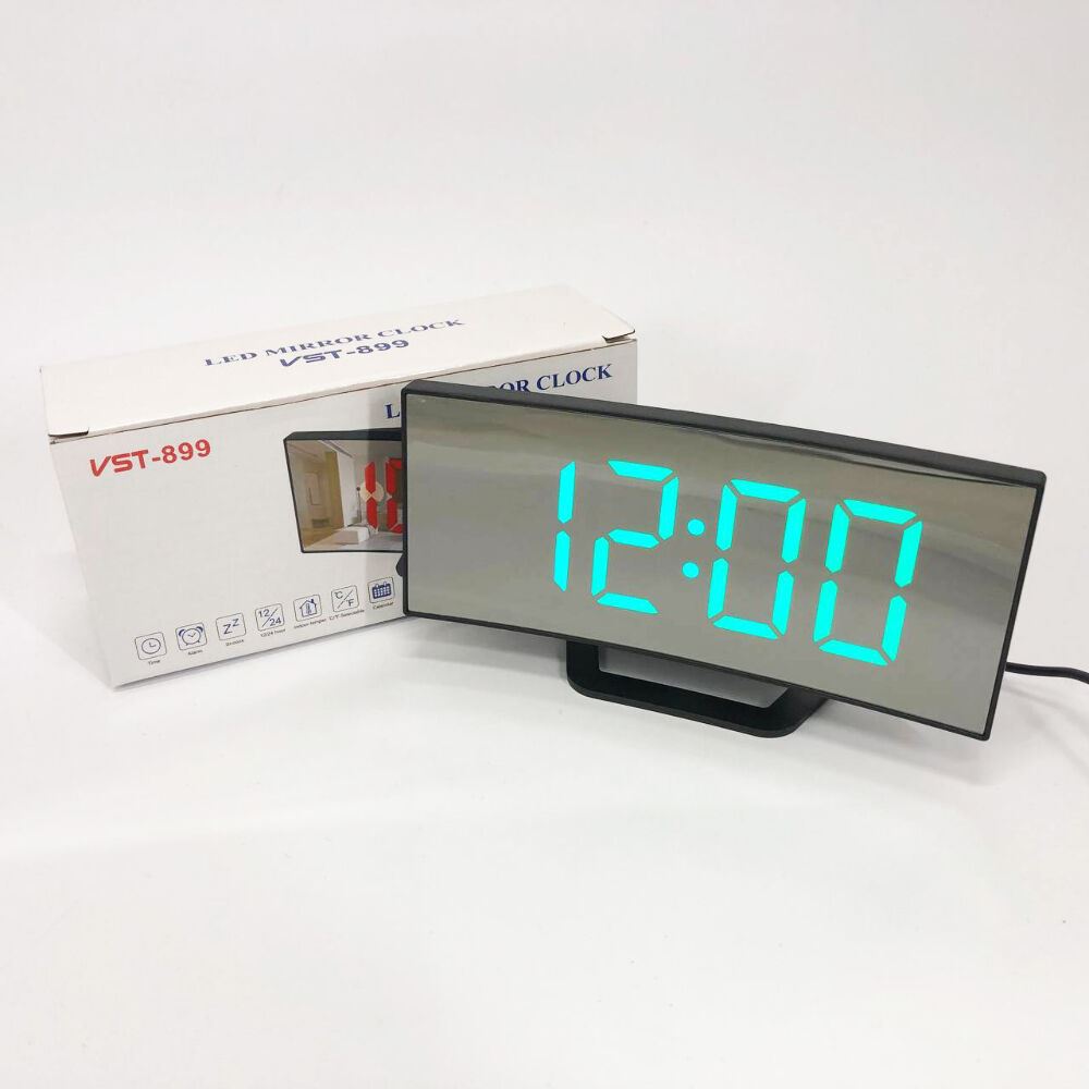 Годинник настільний VST-899-4 USB з зеленим циферблатом, Електронний настільний годинник light