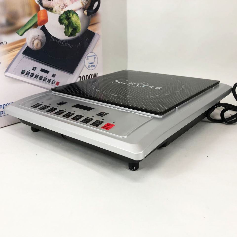 Плитка індукційна Suntera ICD-1012, 2000 Вт, індукційна плита міні, електроплита інфрачервона