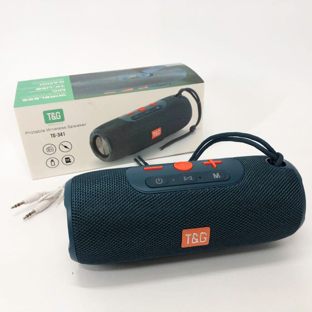 Портативна колонка Bluetooth TG341 зі шнурком, Бездротова колонка портативна потужна. Колір: синій