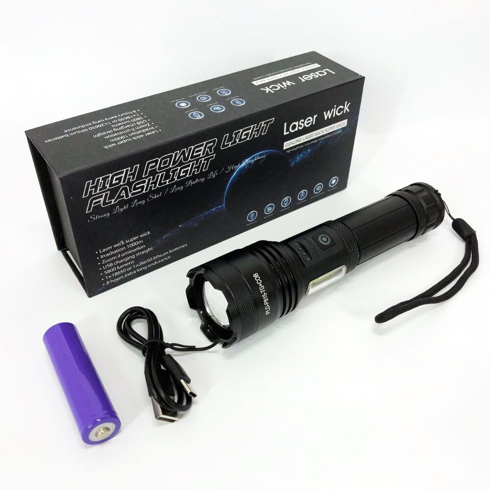 Ліхтарик PLD-P815 White Laser LED PM10-TG+COB, Ліхтарик тактичний акумуляторний ручний