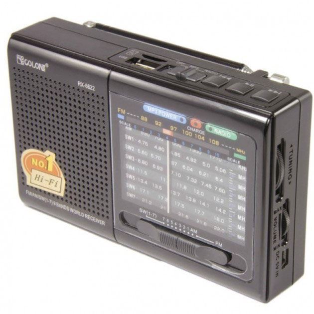 Портативна стовпчик радіо MP3 USB Golon RX-6622. Колір: чорний