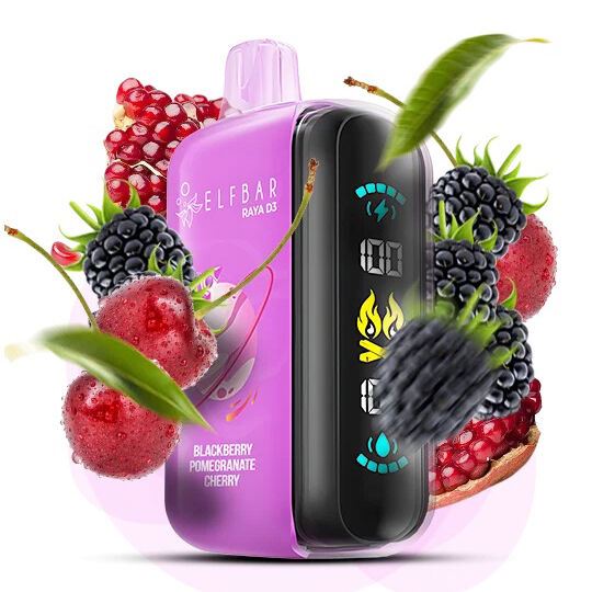 Elf Bar Raya D3 25000. Ожина Гранат Вишня (Blackberry Pomegranate Cherry)