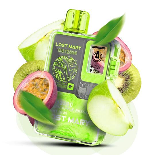 Lost Mary OS12000. Зелене Яблуко Маракуйя Ківі (Green Apple Passion Fruit Kiwi)