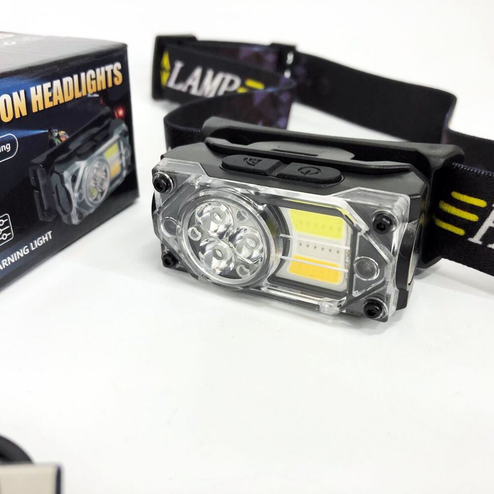 Ліхтар налобний YY-19B-3SMD+2COB(white+yellow+red), Налобний ліхтарик із usb зарядкою