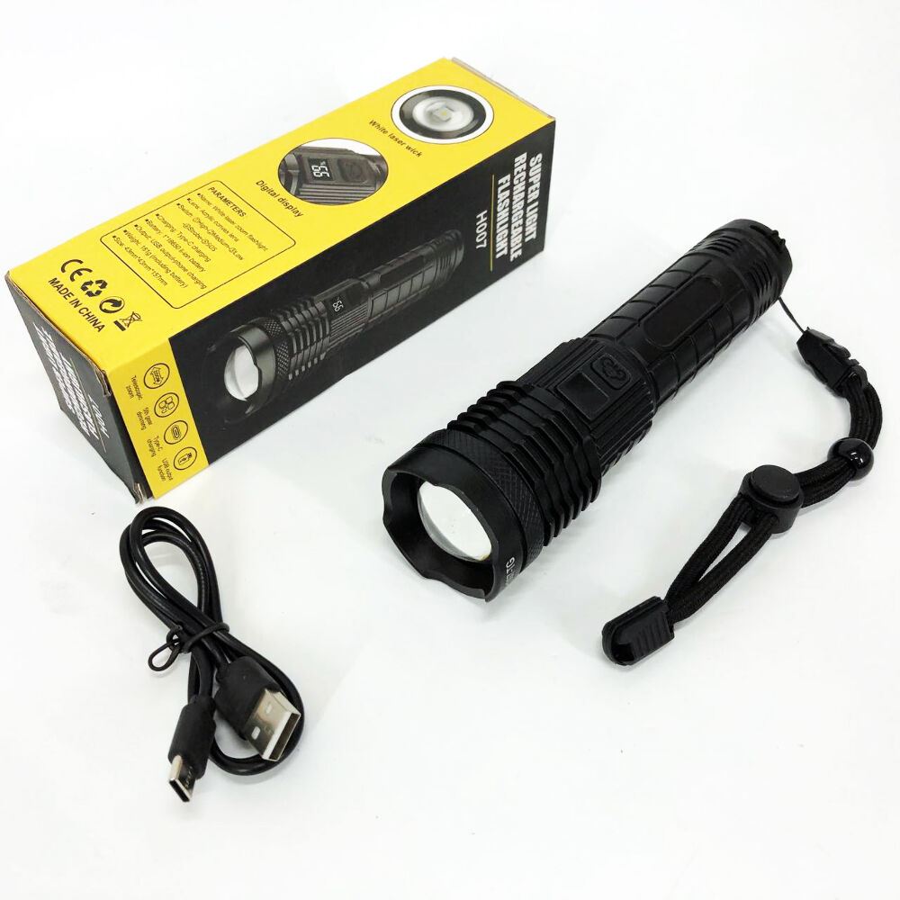 Ліхтарик PLD-H007 White Laser LED PM10-TG із вбудованим акумулятором PowerBank, Ліхтарик тактичний ручний