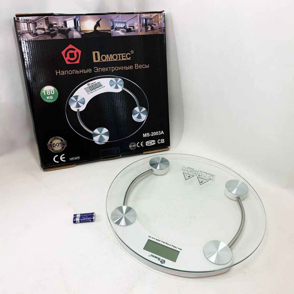 Ваги підлогові Domotec MS-2003A електронні скляні з LCD дисплеєм до 180 кг