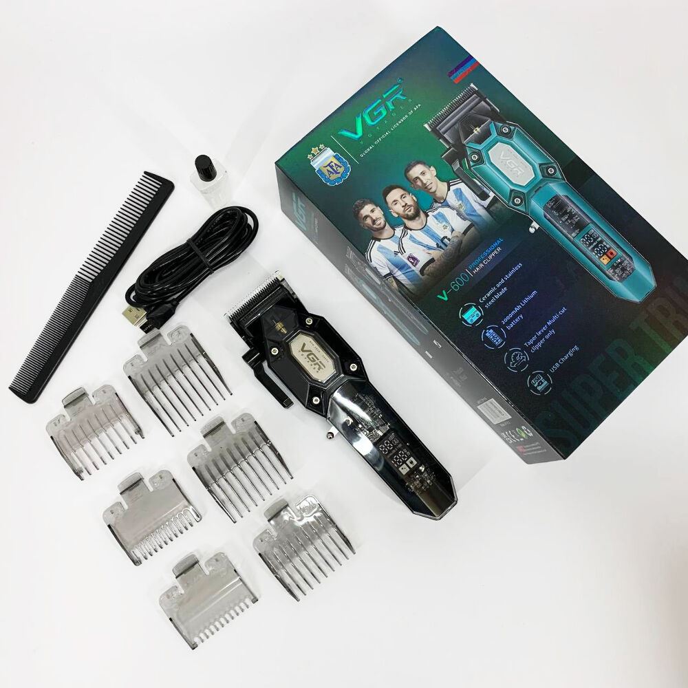 Акумуляторна машинка для стрижки VGR V-600. Колір: чорний