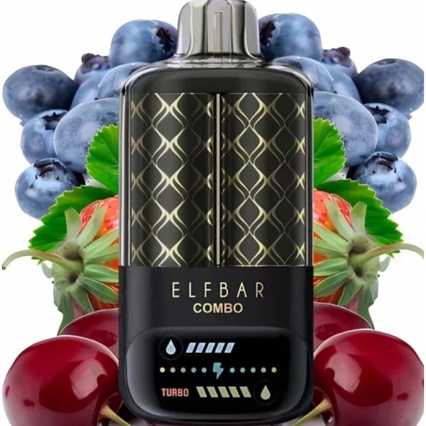 ELF BAR COMBO 25000. Перемикання смаків. Чорниця Кисла Малина / Вишня (Blueberry Sour Raspberry / Cherry)