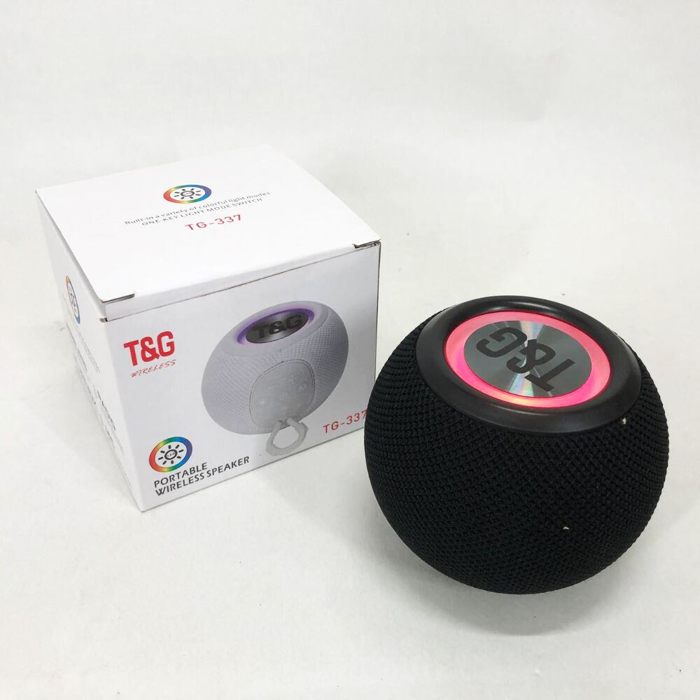 Бездротова потужна колонка TG337 з Bluetooth, RGB-підсвічуванням та радіо. Колір: чорний