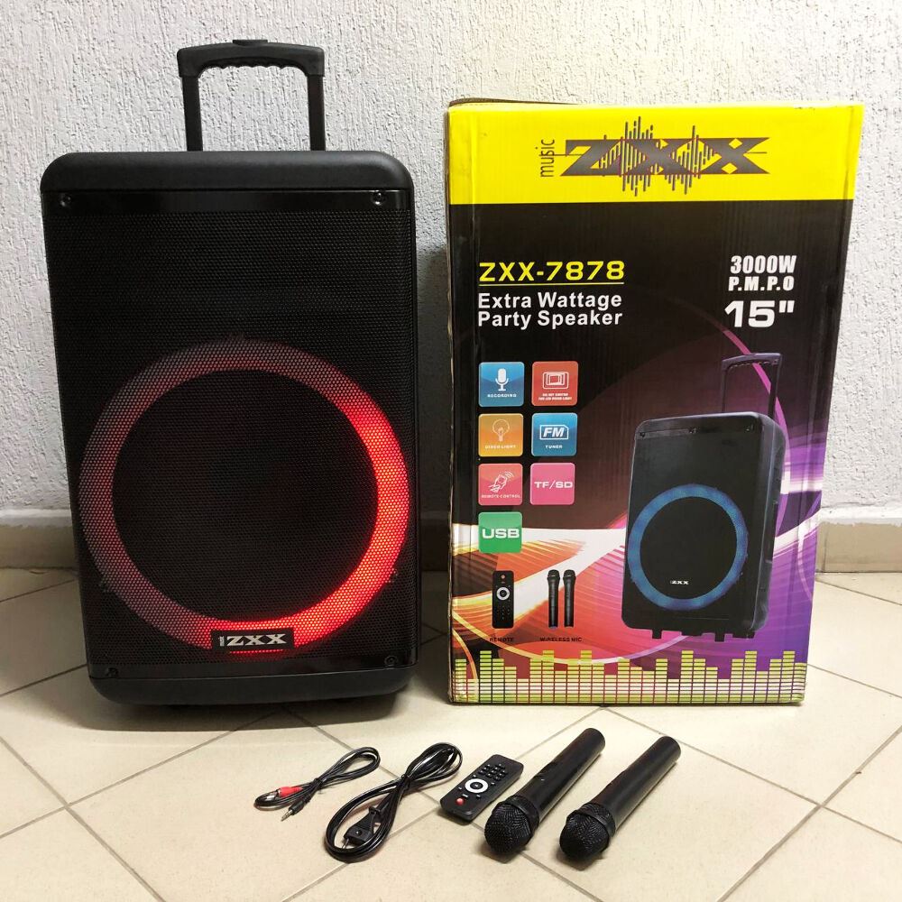 Акустична переносна колонка ZXX-7878/8161 600 Вт 15" 72х42х35см