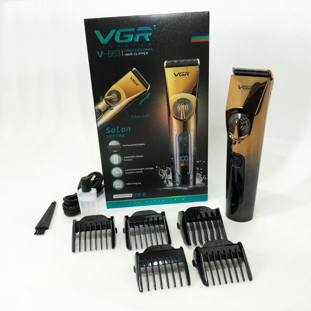 Професійна бездротова машинка для стрижки VGR V-663 тример для волосся, бороди та вусів
