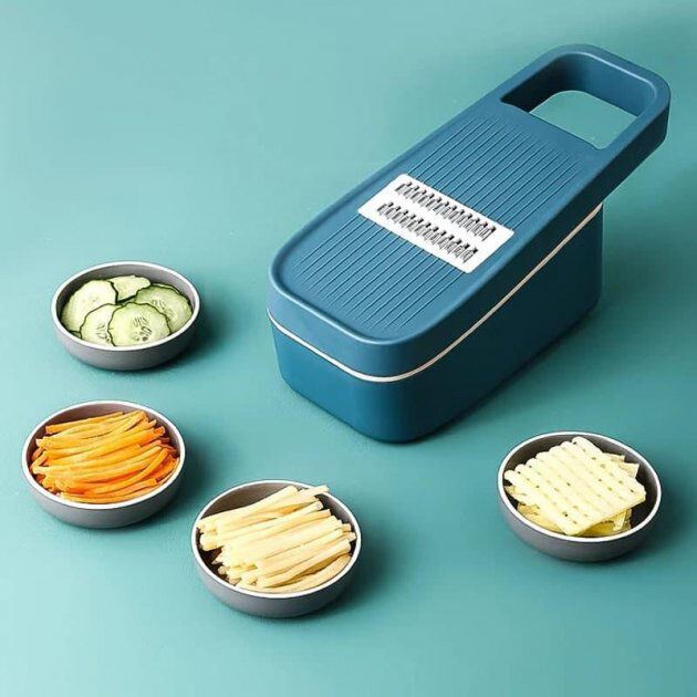 Тертка з контейнером Multi-purpose kitchen cutter зі змінними лезами та насадками