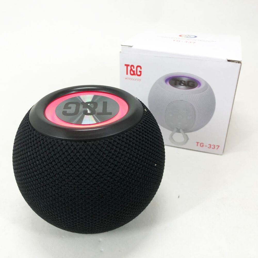 Бездротова потужна колонка TG337 з Bluetooth, RGB-підсвічуванням та радіо. Колір: чорний