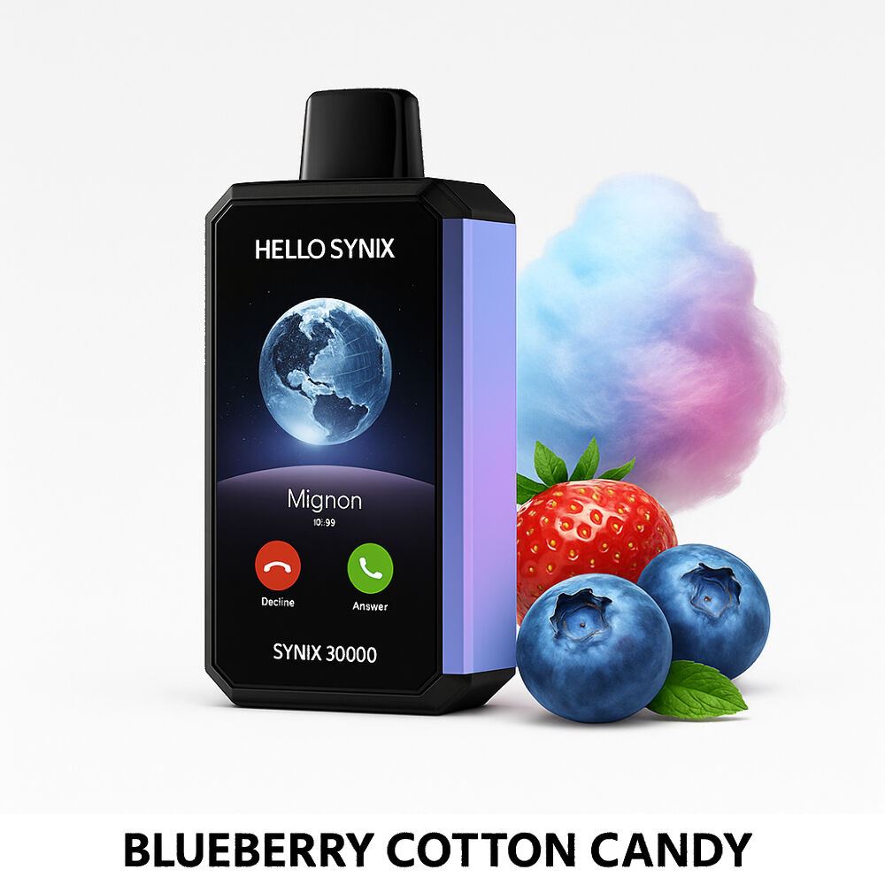 Hello Synix 30000. Чорнична Солодка Вата (Blueberry Cotton Candy)