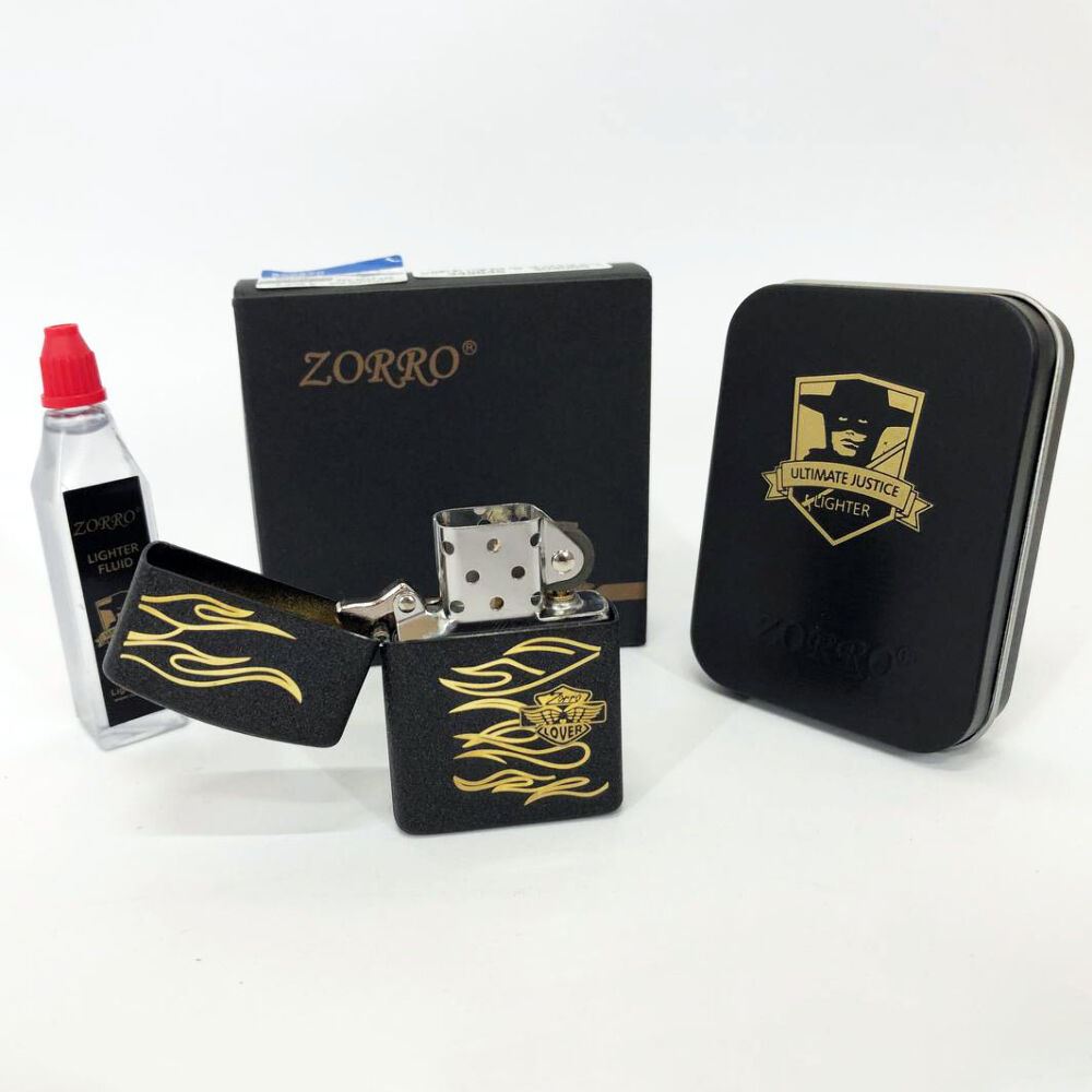 Запальничка бензинова Zorro HL-304, подарункова запальничка сувенірна, стильна запальничка в подарунок