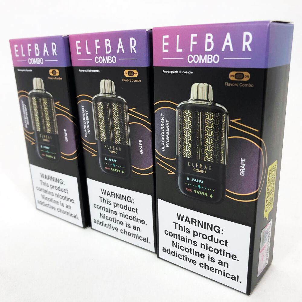 ELF BAR COMBO 25000. Перемикання смаків. Смородина Малина / Виноград (Blackcurrant Raspberry / Grape)