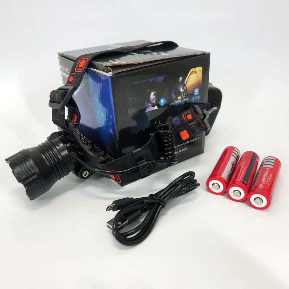 Ліхтар налобний X-Balong XQ-218-HP50 акумуляторний LED zoom з функцією Power Bank 3 режими роботи