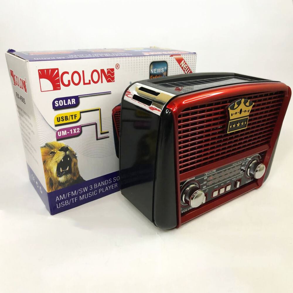 Радіоприймач Golon RX-455S USB / акумулятор сонячна панель, Радіоприймач з гарним прийомом для дачі
