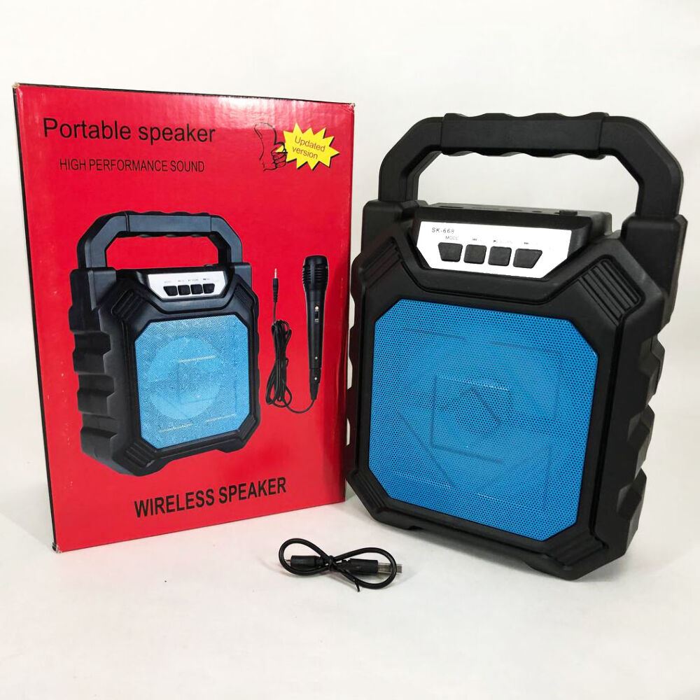 Бездротова портативна колонка Bluetooth YF-668BT. Колір: синій