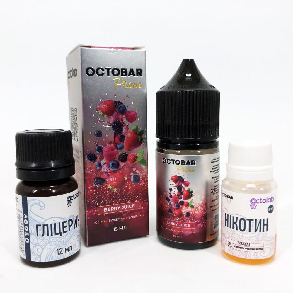 Набір для самозамішування Octobar Prime 30 мл. Малина Чорна Смородина (Berry Juice)